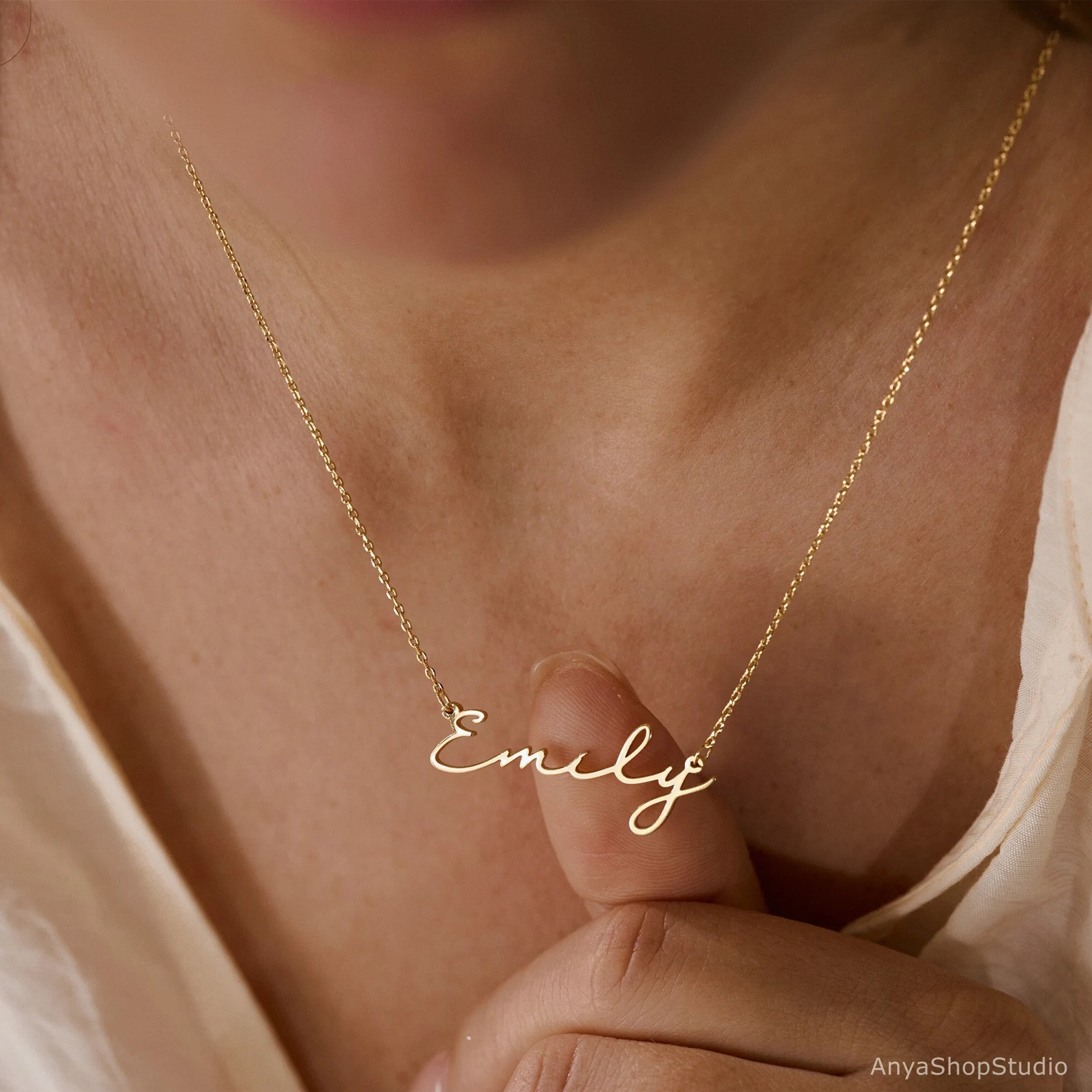 Gold Name Necklace, Minimalist Name Jewelry